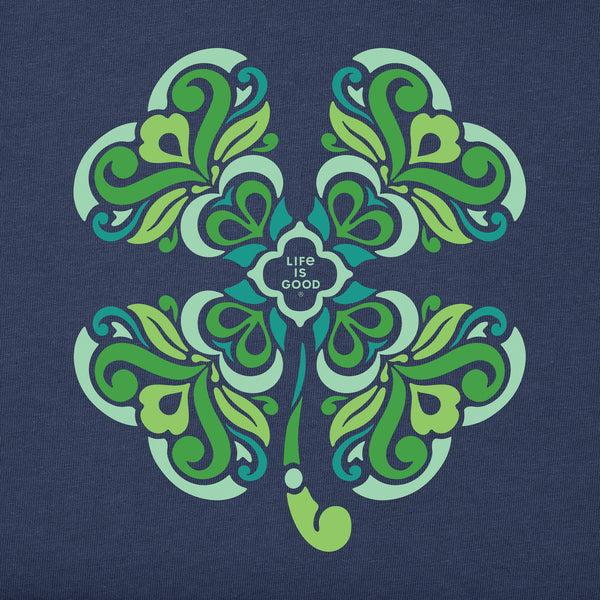 Life Is Good Men's 4 Leaf Clover Swirl Short Sleeve Crusher Tee