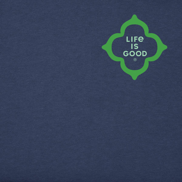 Life Is Good Men's 4 Leaf Clover Swirl Short Sleeve Crusher Tee