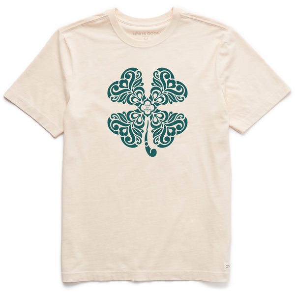 life is good Men's 4 Leaf Clover Swirl Short Sleeve Crusher Tee
