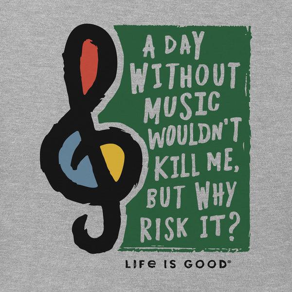 Life Is Good Men's A Day Without Music Short Sleeve Crusher Tee