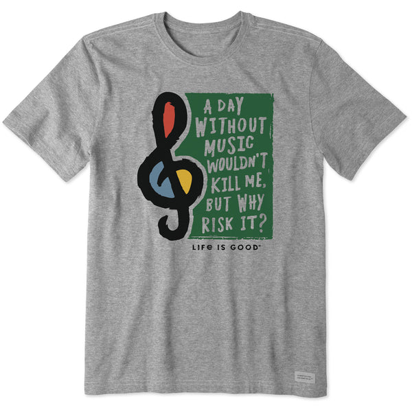 life is good Men's A Day Without Music Short Sleeve Crusher Tee