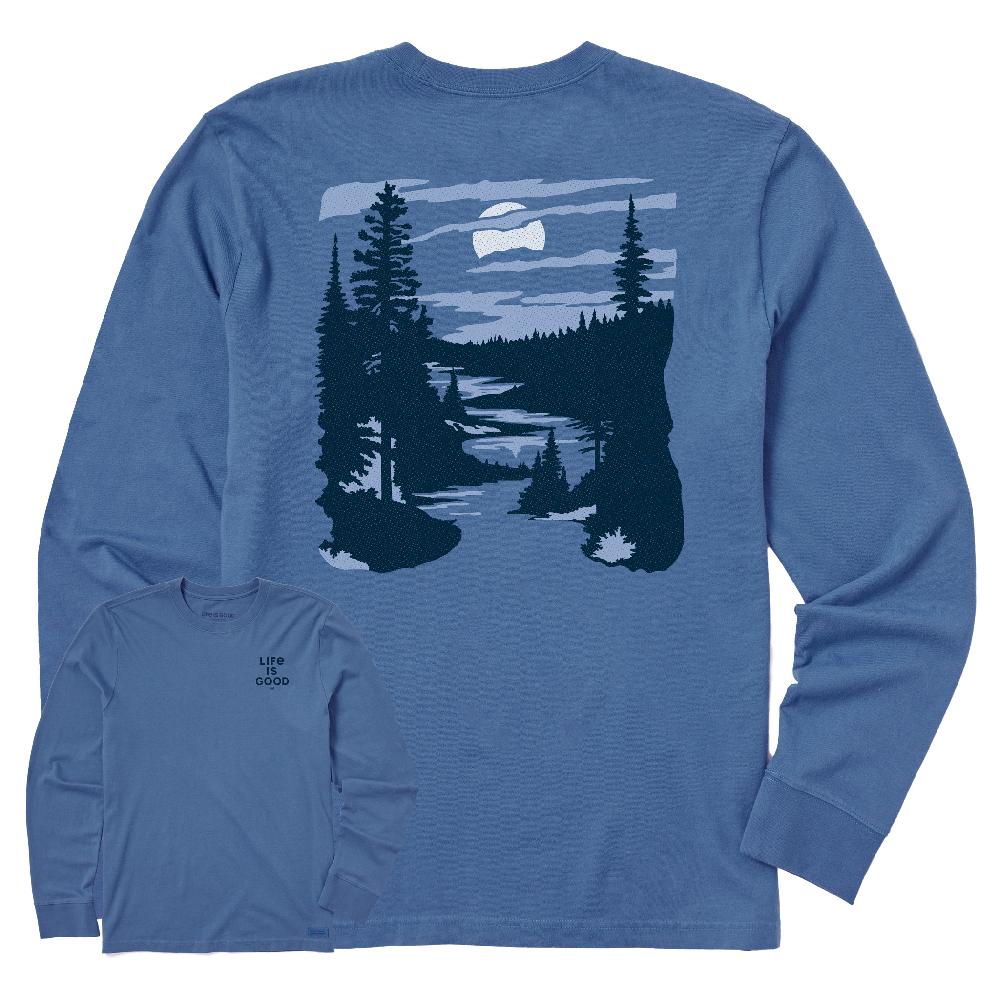 life is good Men's A River Runs Through It Long Sleeve Crusher Tee