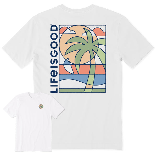 life is good Men's Abstract Beach Short Sleeve Crusher Tee