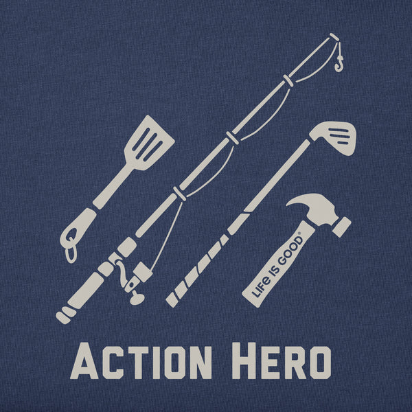 Life Is Good Men's Action Hero Dad Short Sleeve Crusher Tee