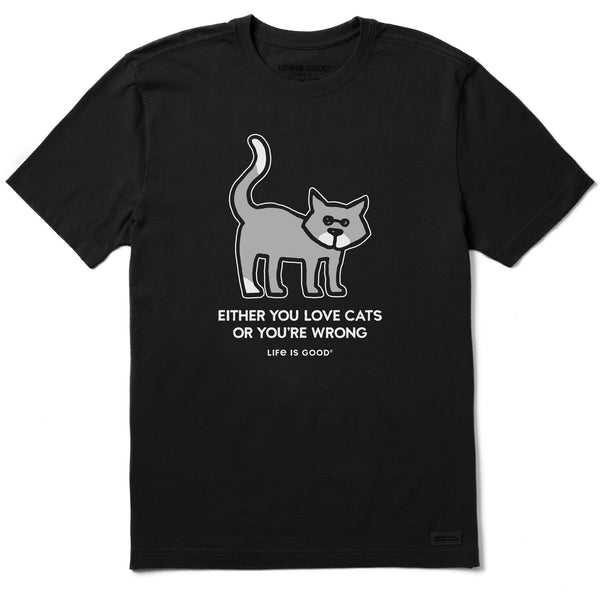 life is good Men's Al Either You Love Cats Short Sleeve Crusher Tee