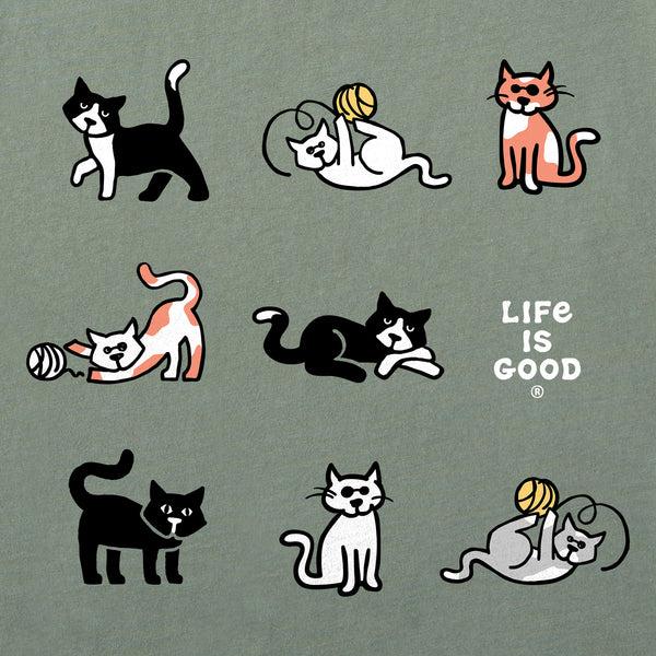 Life Is Good Men's Al The Cat Grid Short Sleeve Crusher Tee