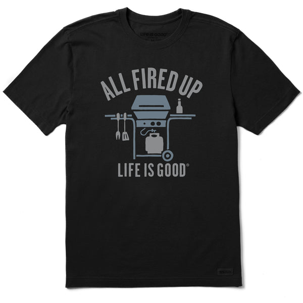 life is good Men's All Fired Up Grill Short Sleeve Crusher Tee