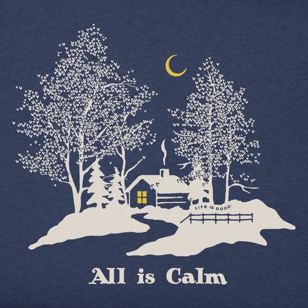 Life Is Good Men's All Is Calm Cabin Long Sleeve Crusher Tee