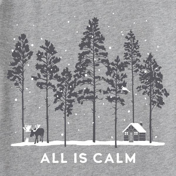 Life Is Good Men's All Is Calm Moose Cabin Long Sleeve Crusher Tee