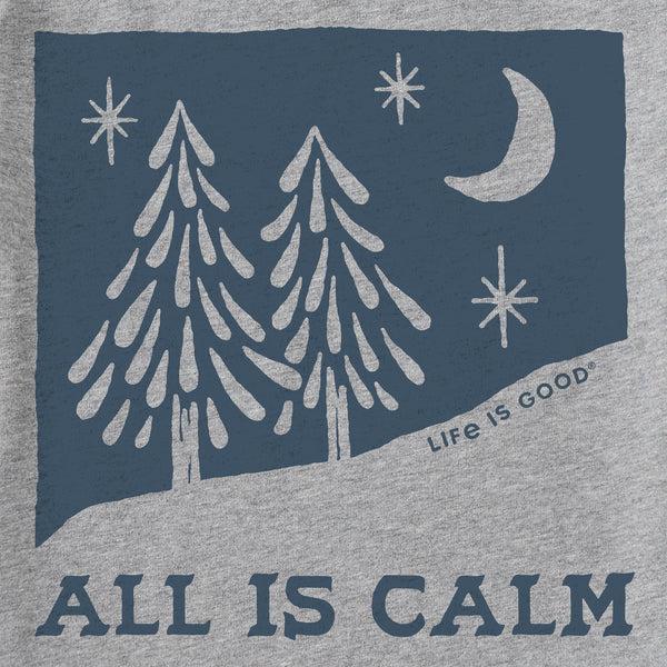 Life Is Good Men's All Is Calm Snowy Pines Long Sleeve Crusher Tee
