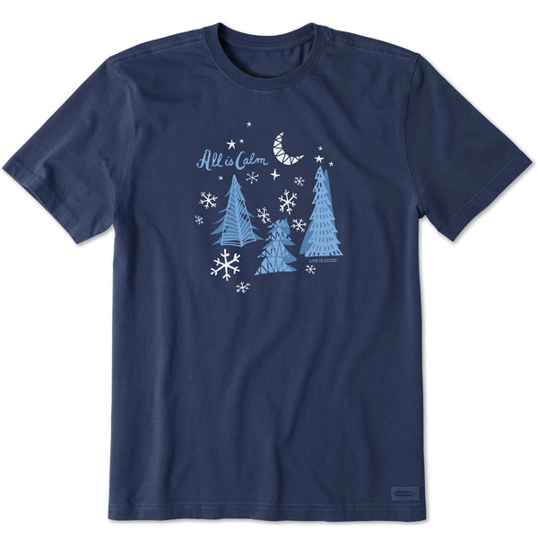 life is good Men's All is Calm Winter Trees Short Sleeve Crusher Tee