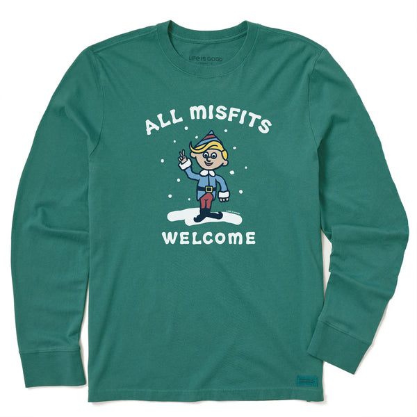life is good Men's All Misfits Welcome Long Sleeve Crusher Tee
