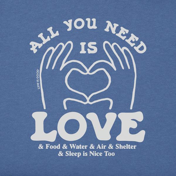 Life Is Good Men's All You Need Is Love U0026 Essentials Short Sleeve Tee