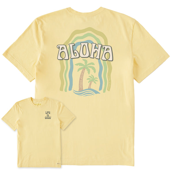 life is good Men's Aloha Palms Short Sleeve Crusher-LITE Tee