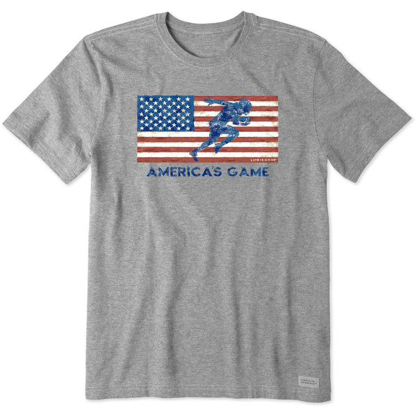 life is good Men's America's Game Flag Short Sleeve Tee