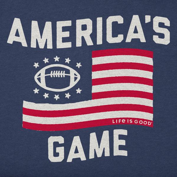 Life Is Good Men's America's Game Football Short Sleeve Tee