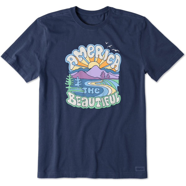 life is good Men's America the Beautiful Short Sleeve Crusher Tee