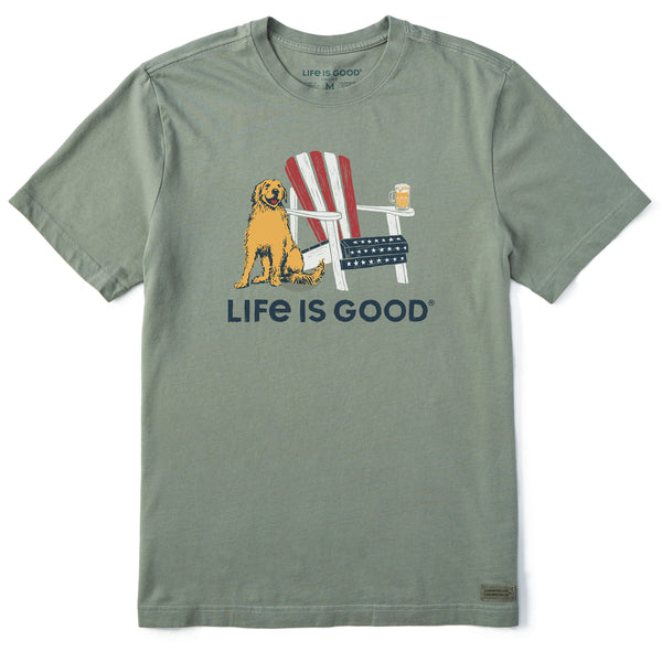 life is good Men's American Adirondack Beer Short Sleeve Crusher Tee