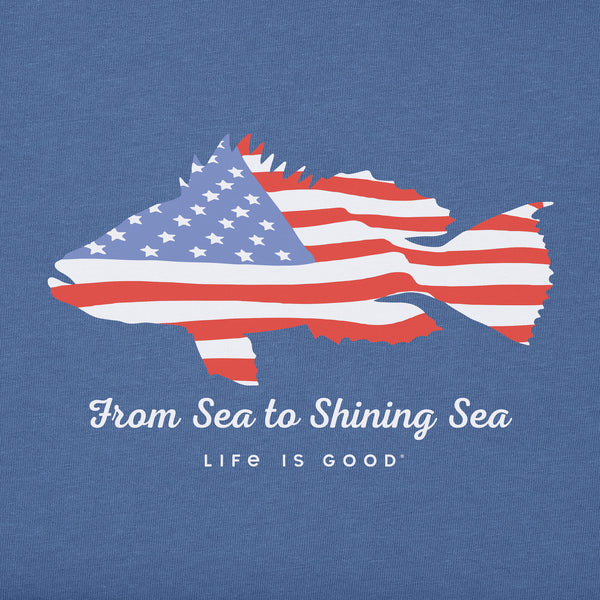 Life Is Good Men's Americana Fish Short Sleeve Crusher-LITE Tee
