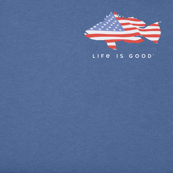 Life Is Good Men's Americana Fish Short Sleeve Crusher-LITE Tee