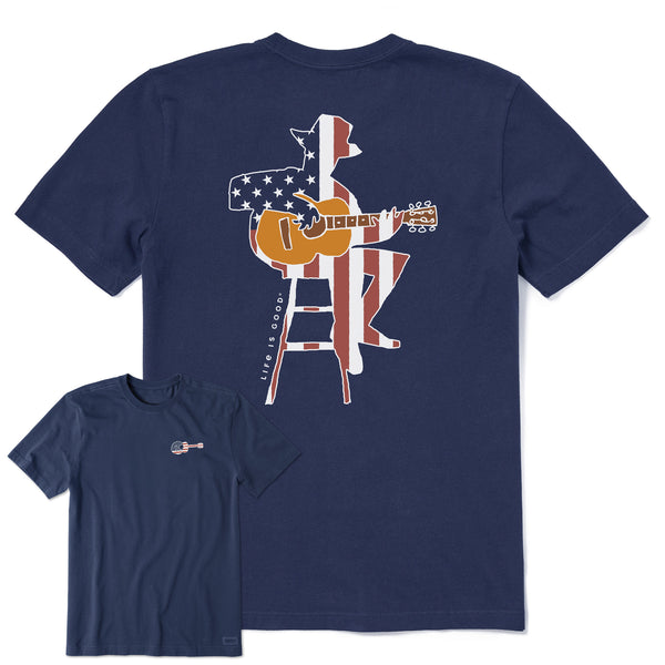 life is good Men's Americana Guitarist Short Sleeve Crusher-LITE Tee