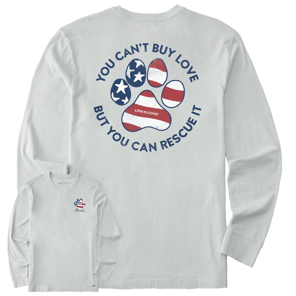 life is good Men's Americana Rescue Paw Long Sleeve Crusher Tee