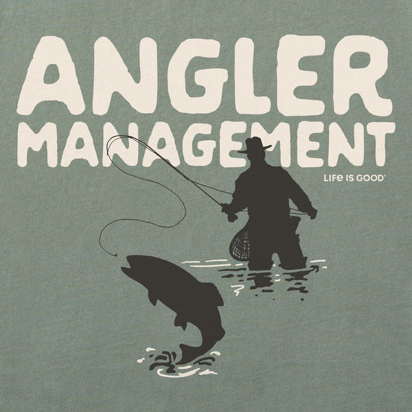 Life Is Good Men's Angler Management Short Sleeve Crusher-LITE Slim Fit Tee