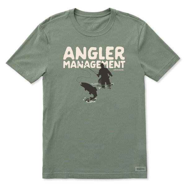 life is good Men's Angler Management Short Sleeve Crusher-LITE Slim Fit Tee