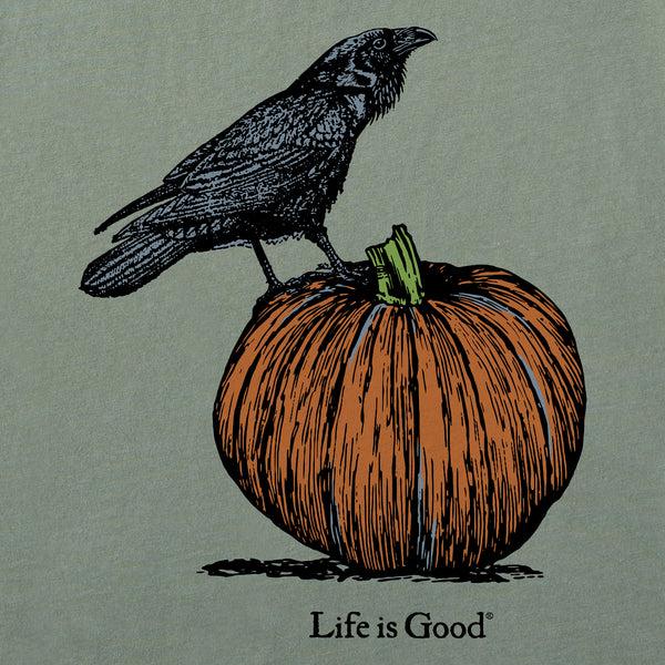 Life Is Good Men's Antique Raven U0026 Pumpkin Long Sleeve Crusher Tee