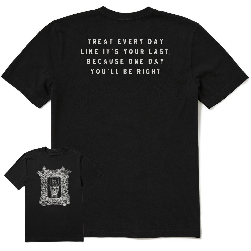 life is good Men's Antique Treat Every Day Skull Short Sleeve Crusher Tee