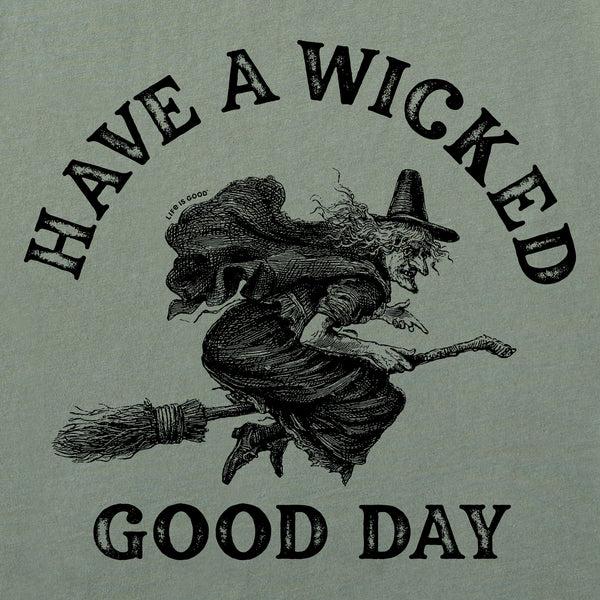 Life Is Good Men's Antique Wicked Good Day Witch Short Sleeve Crusher Tee