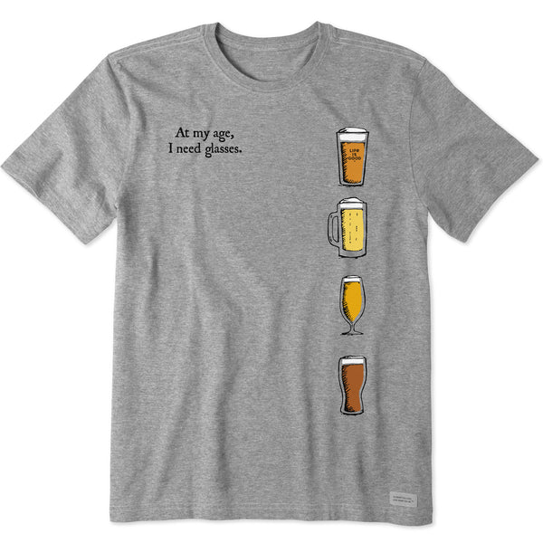 life is good Men's At My Age I Need Glasses Medley Short Sleeve Tee