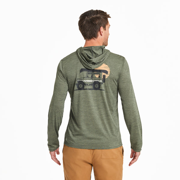 Life Is Good Men's ATV Canoe Long Sleeve Sun Crusher Hoodie