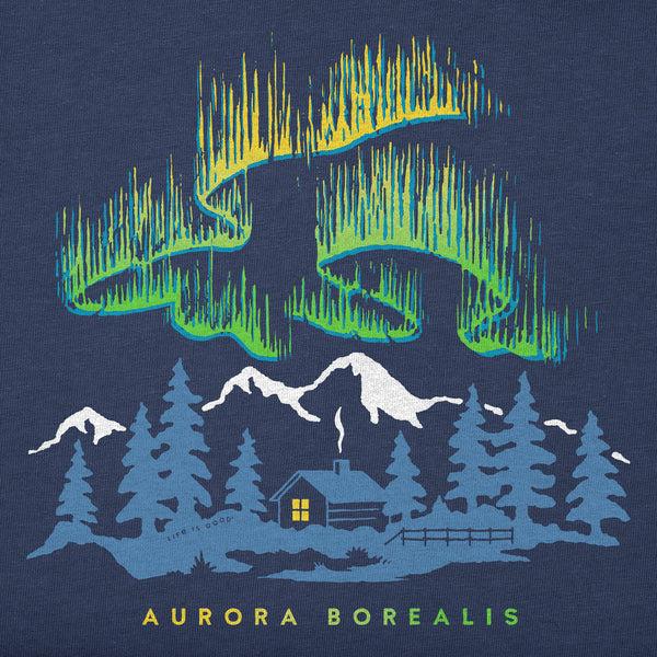 Life Is Good Men's Aurora Borealis Cabin Short Sleeve Crusher Tee