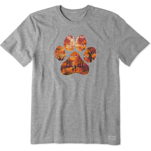 Life Is Good Men's Autumn Dog Walk Short Sleeve Crusher Tee