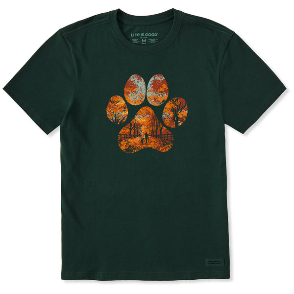 life is good Men's Autumn Dog Walk Short Sleeve Crusher Tee