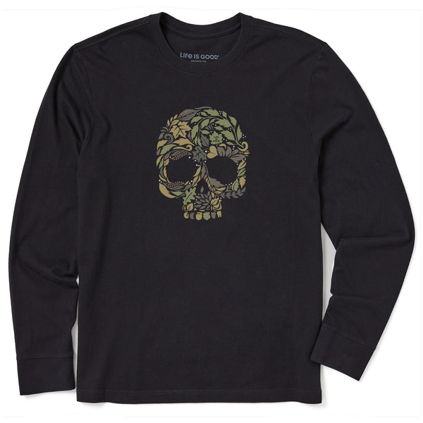 life is good Men's Autumn Skull Long Sleeve Crusher Tee