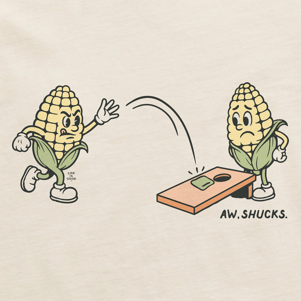 Life Is Good Men's Aw Shucks Cornhole Short Sleeve Crusher Tee