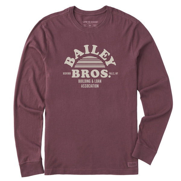 life is good Men's Bailey Bros. Arch Stripe Long Sleeve Crusher Tee