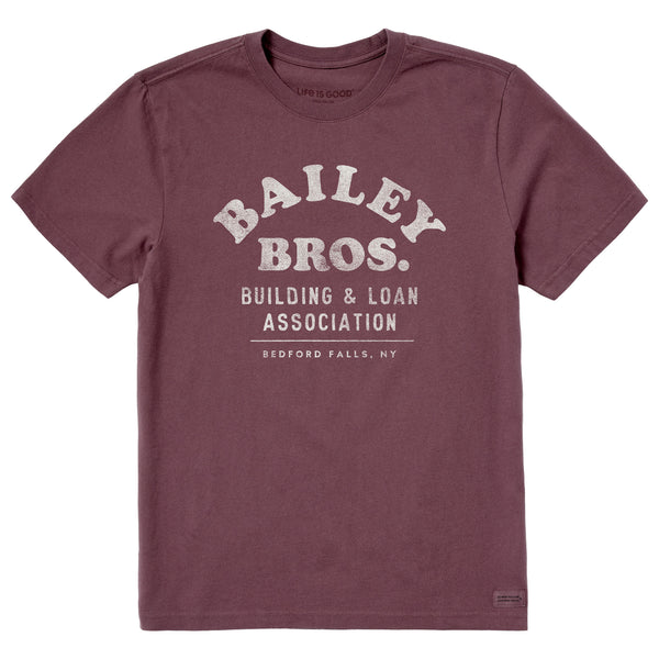 Life Is Good Men's Bailey Bros. Building U0026 Loan Assoc. Short Sleeve Crusher Tee