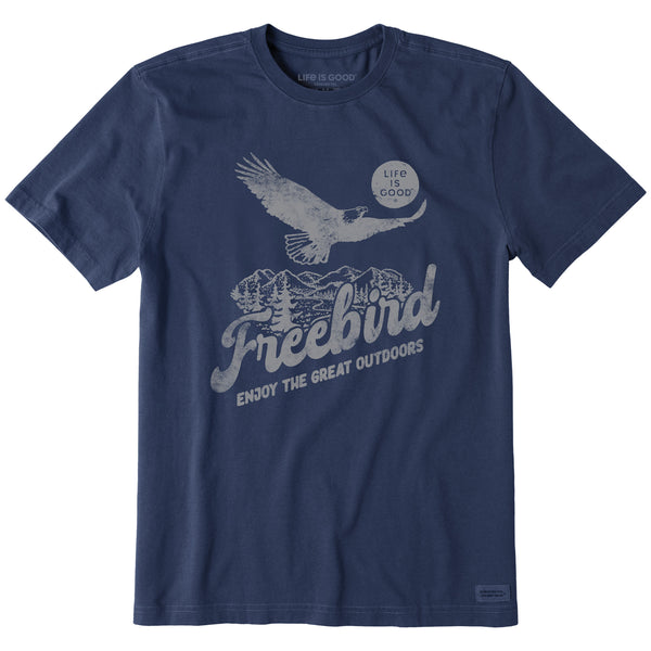 life is good Men's Bald Eagle Freebird Short Sleeve Crusher Tee