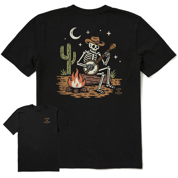life is good Men's Banjo Skeleton Short Sleeve Crusher Tee