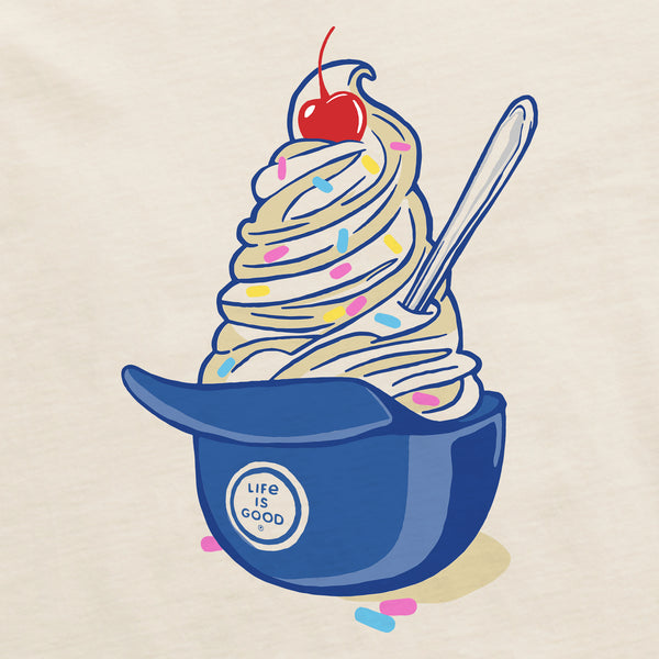 Life Is Good Men's Baseball Ice Cream Short Sleeve Crusher Tee