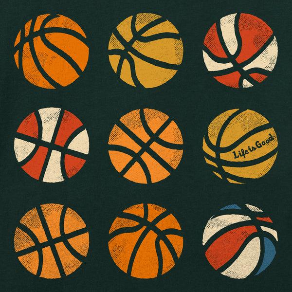 Life Is Good Men's Basketball Grid Long Sleeve Crusher Tee