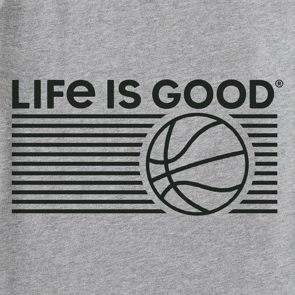 Life Is Good Men's Basketball Stripes Long Sleeve Crusher Tee