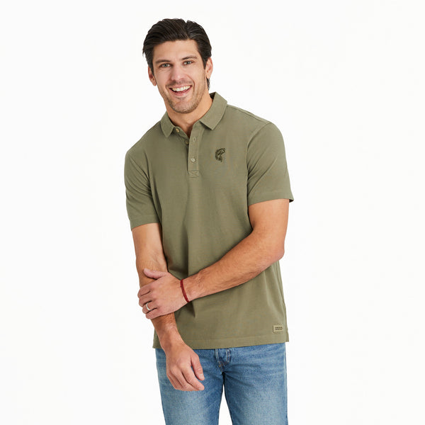 life is good Men's Bass Short Sleeve Crusher-LITE Polo