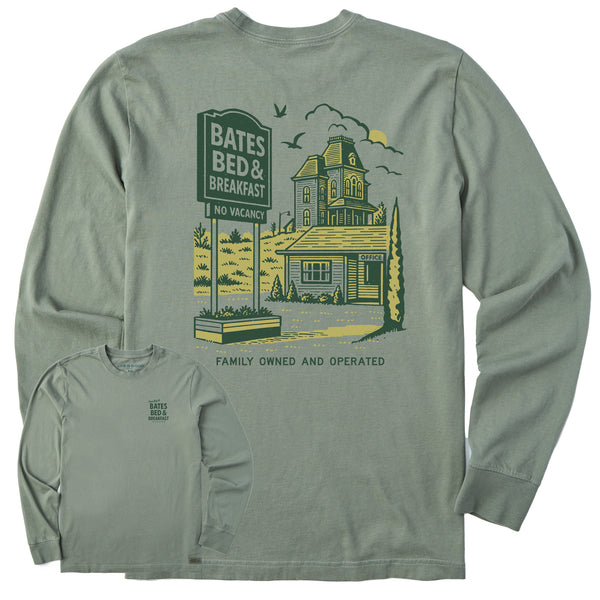 Life Is Good Men's Bates Bed U0026 Breakfast Long Sleeve Crusher Tee