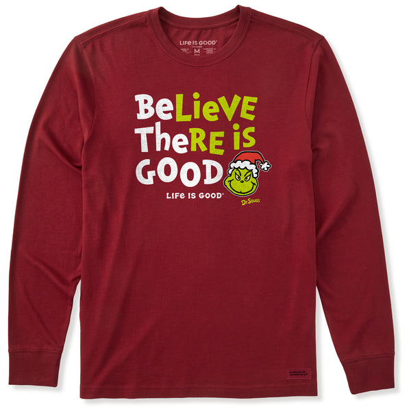 Life Is Good Men's Be The Good Grinch Long Sleeve Crusher Tee