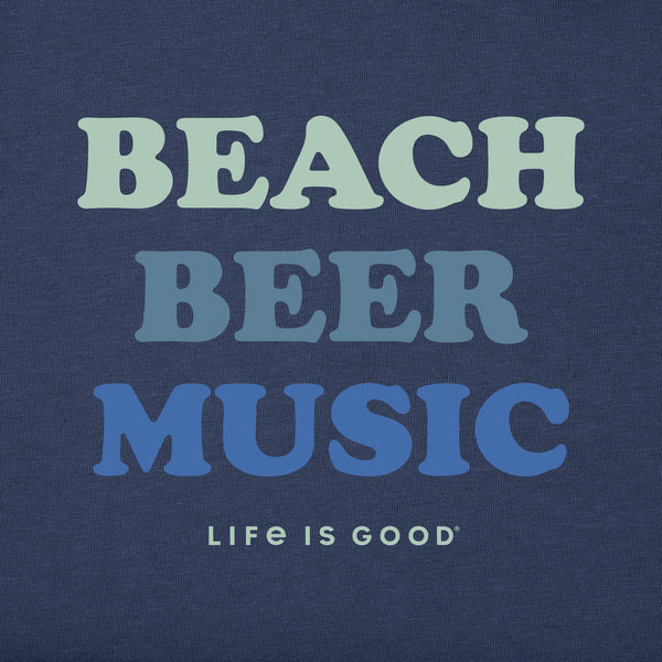 Life Is Good Men's Beach Beer Music Short Sleeve Crusher Tee