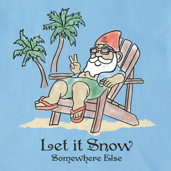 Life Is Good Men's Beach Gnome Let It Snow Somewhere Else Long Sleeve Crusher Tee